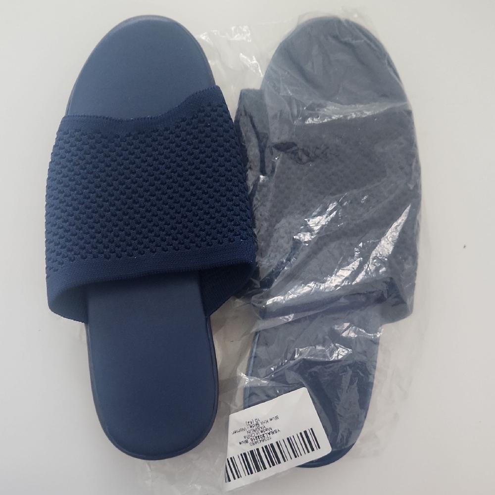 Womens Navy Slide Sandals